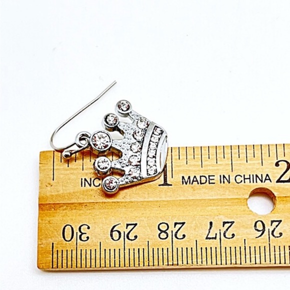 Crystal Crown Earrings or Set With Necklace, Princess Party, Stainless Steel NWT - Picture 7 of 7